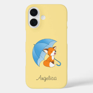 Coque Pour iPhone 16 Joli Petit Renard dormant sous parapluie