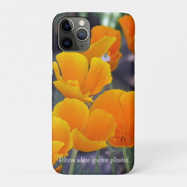 Coques Case-Mate iPhone Joli Poppies de Californie avec citation (Dos)