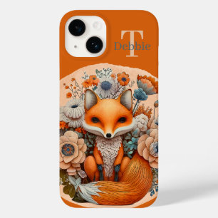 Coque Pour iPhone 14 joli renard ajouter des amoureux des animaux monog