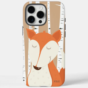 Coques iPhone 16 Pro Max Joli renard rouge boisé Birch Trees