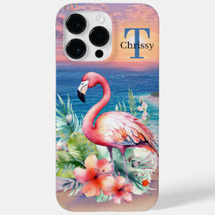 Coque Pour Pour iPhone 14 Pro Max joli rose flamingo ajouter nom