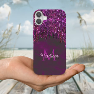 Coque Pour iPhone 16 Joli rose rouge Unicorne faux Parties scintillant