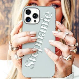 Coques iPhone 16 Pro Max Joli Sauge Poussiéreux Minimaliste Nom Personnalis