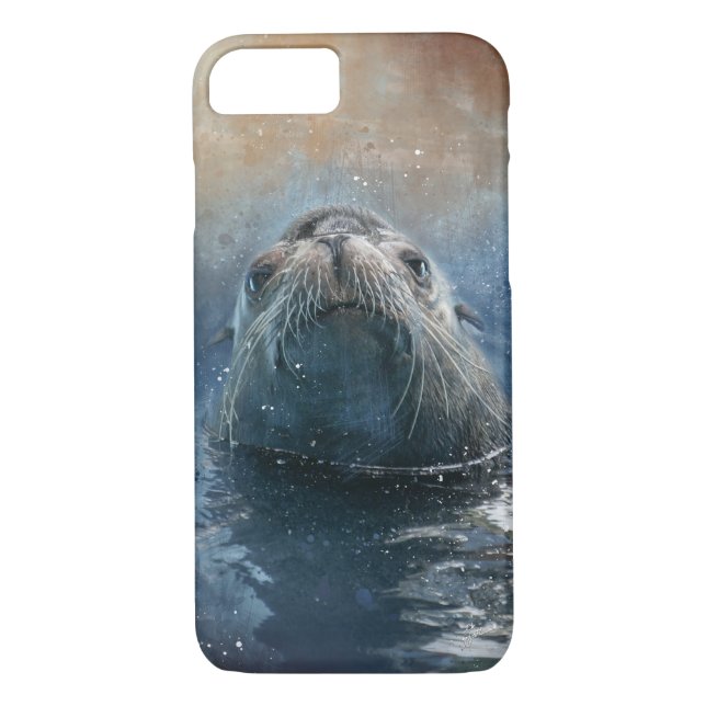 Coques Case-Mate iPhone Joli Seal Sea Lion Aquarelle moderne (Dos)