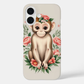 Coque Pour iPhone 16 Joli Singe Brun