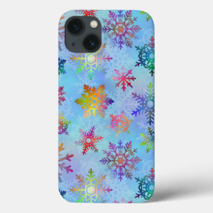 iPhone 13 Case Joli Snowflakes coloré Motif de Noël