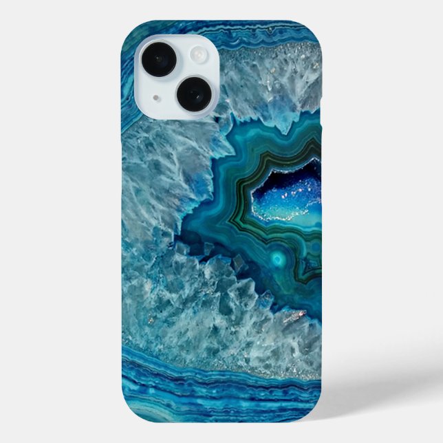Coques Case-Mate iPhone Joli Turquoise Aqua Turquoise Geode Rock Motif (Verso)