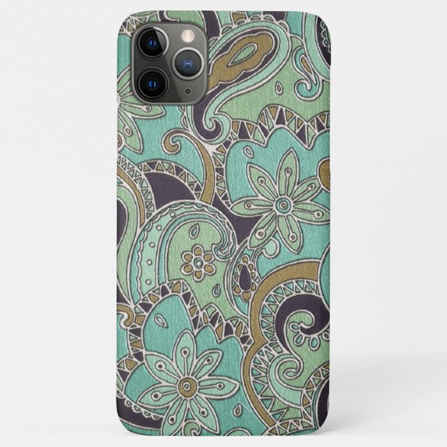 Coques Case-Mate iPhone Joli Turquoise Chic Retro Paisley Motif Floral (Dos)