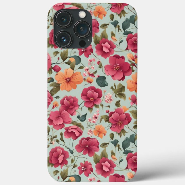 Coques Case-Mate iPhone Joli Vecteur Floral Art Motif sans couture (Verso)