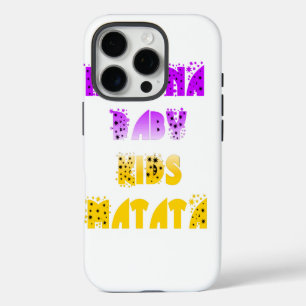 Coques iPhone 16 Pro Joli violet et jaune Hakuna Matata bébé enfants G
