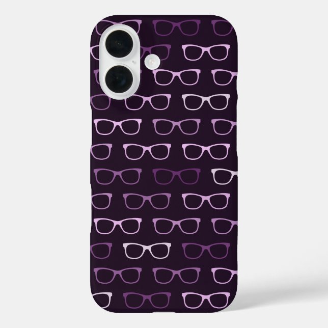 Coques Case-Mate iPhone Joli violet Nerdy Hipster Eyeglasses Motif (Verso)