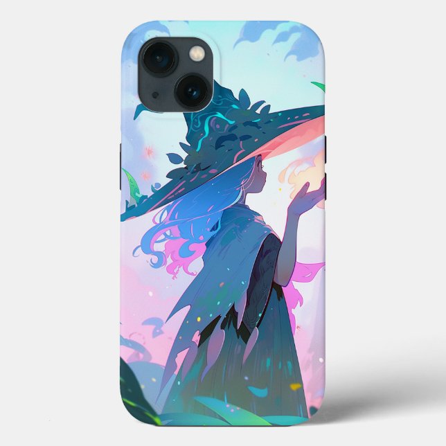 Coques Case-Mate iPhone Jolie Anime sorcière fille Imaginaire Art (Verso)
