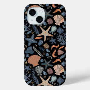 Coque Pour iPhone 15 Jolie aquarelle coquillage corail