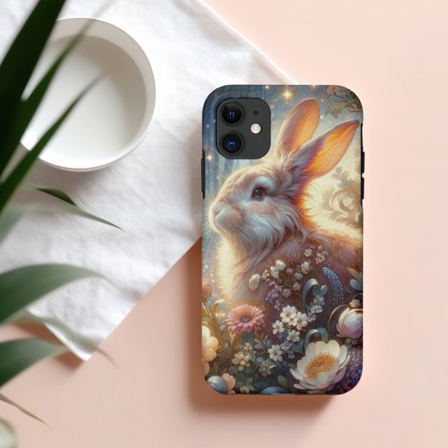 Coques Case-Mate iPhone Jolie Aquarelle Pastel Lapin Bois (Créateur téléchargé)