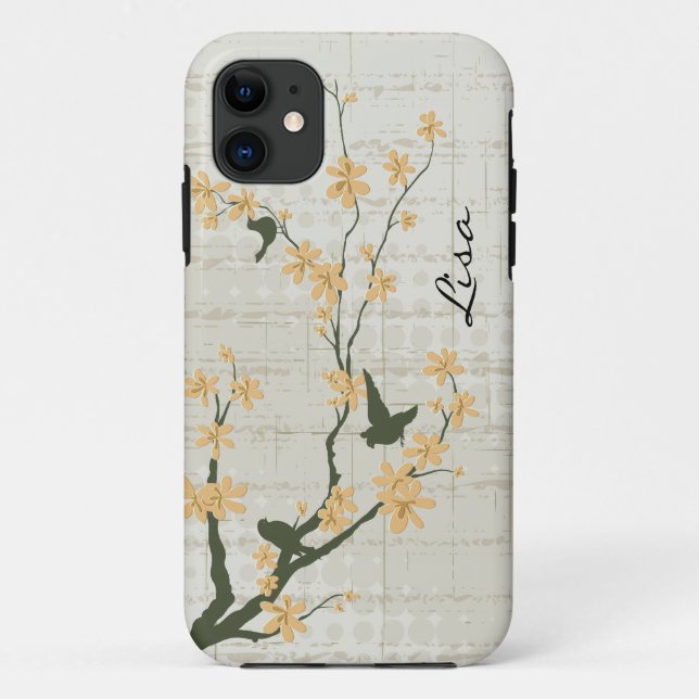 Coques Case-Mate iPhone Jolie branche avec le cas de l'iphone 5 d'oiseaux (Dos)