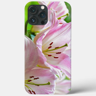 iPhone 13 Pro Max Case Jolie Classique Joli Pastel Rose Fleurs Blanches