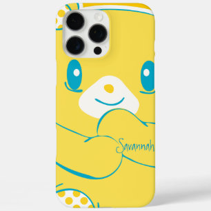 Coques iPhone 16 Pro Max Jolie couleur Aqua Polka Dot Mustard OURS Jaune