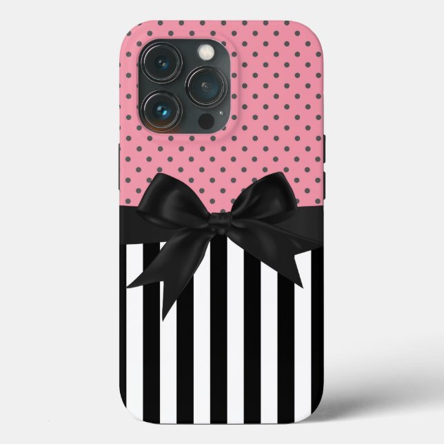 Coques Case-Mate iPhone Jolie élégante rayures tendance pois motif (Verso)