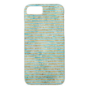 Coque Case-Mate Pour iPhone Jolie étincelle d'or Aqua