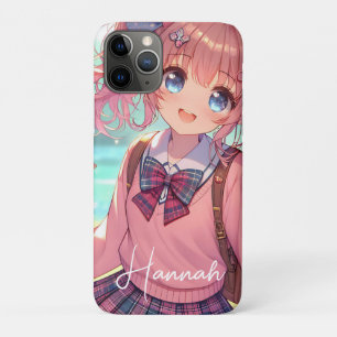 Case-Mate iPhone Case Jolie fille Anime en Pigtails Roses