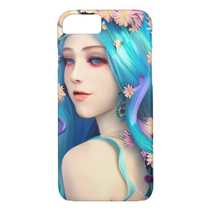 Case-Mate iPhone Case Jolie fille éthérée avec des fleurs dans ses cheve