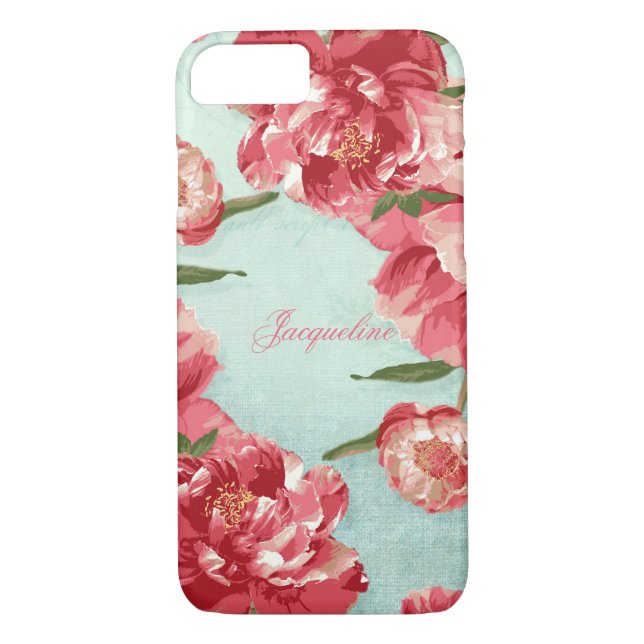 Coques Case-Mate iPhone Jolie Fleur Rétro Élégante Élégante Peonies Chintz (Dos)