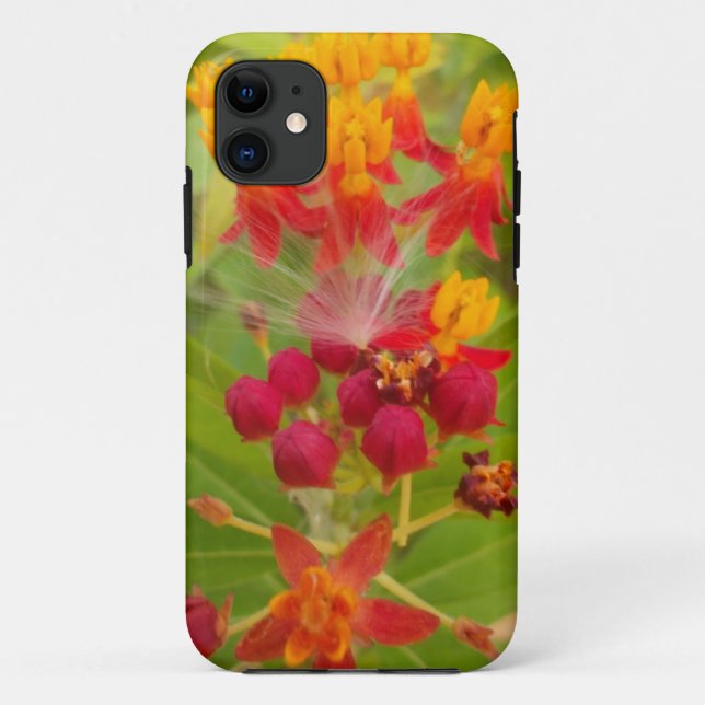 Coques Case-Mate iPhone Jolie florale colorée avec Milkweed Art Imprimer (Dos)