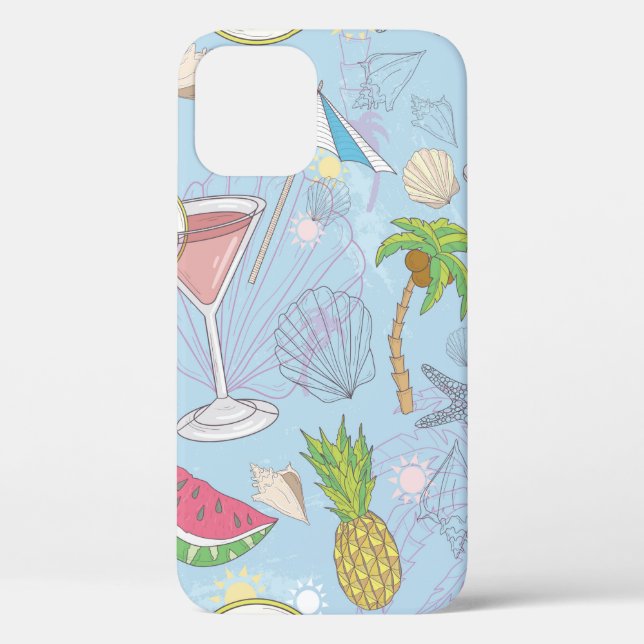 Coques Case-Mate iPhone Jolie illustration estivale motif avec pastèque,  (Verso)