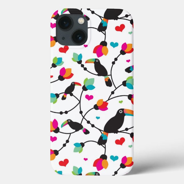 Coques Case-Mate iPhone jolie illustration tropicale d'oiseau toucan (Verso)