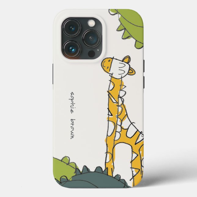 Coques Case-Mate iPhone Jolie Jaune vert sauvage Jungle Giraffe Enfant tir (Verso)