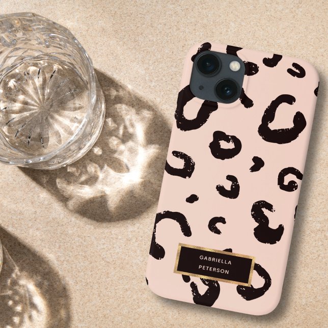 Coques Case-Mate iPhone Jolie mode rose Leopard & Gold Frame (Créateur téléchargé)
