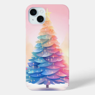 COQUE iPhone 15 MINI JOLIE PASTEL VACANCES NOËL ARBRE