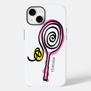 Coque Pour iPhone 14 Jolie raquette de tennis rose Coque-Mate iPhone 14