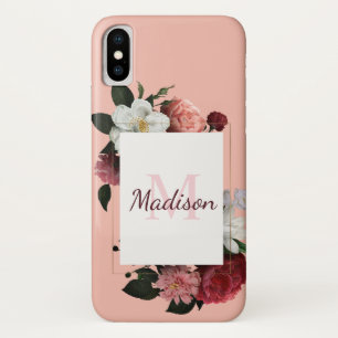 Case-Mate iPhone Case Jolie rose Roses Fille Floral Nom initial
