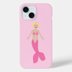 Coque Pour iPhone 15 Jolie sirène d'Imaginaire rose