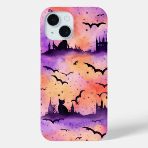 Coque Pour iPhone 15 Jolie sorcière de chat Halloween sur la saison d'a