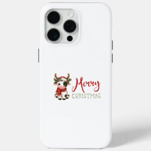 Coque iPhone 15 Pro Max Jolie vache de Noël mignonne