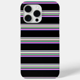 Coque iPhone 15 Pro Max Jolies bandes néon colorées