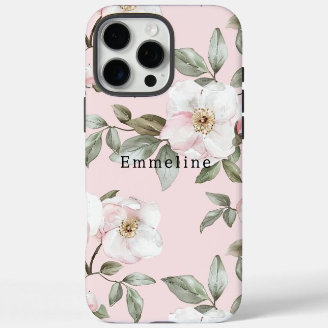 Coques Case-Mate iPhone Jolies fleurs blanches roses   (Verso)