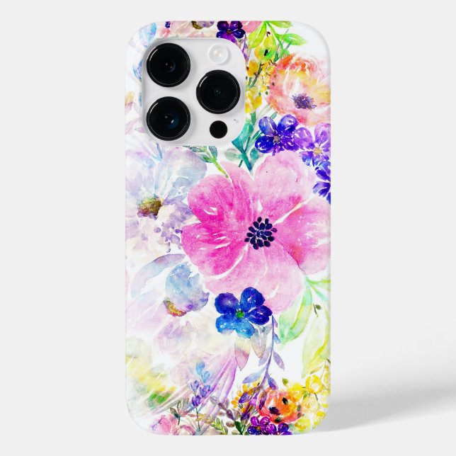 Coques Case-Mate iPhone Jolies Fleurs Boho Floral Aquarelle Design (Verso)
