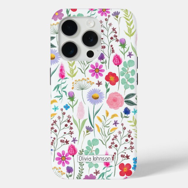 Coques Case-Mate iPhone Jolies fleurs d'aquarelle botanique (Verso)