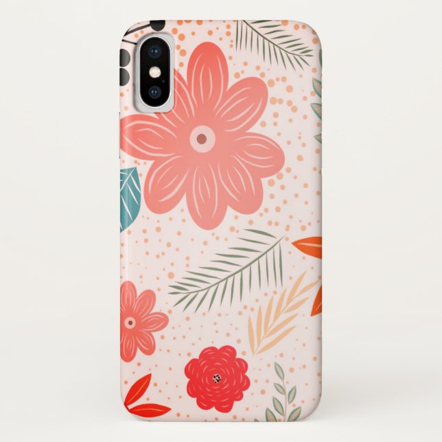 Coques Case-Mate iPhone Jolies fleurs et points (Dos)