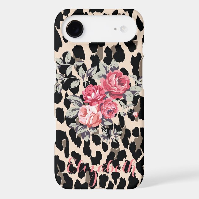 Coques Case-Mate iPhone Jolies fleurs modernes sur impression léopard-pers (Verso)