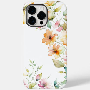 Coque Pour Pour iPhone 14 Pro Max Jolies Fleurs Sauvages Aquarelle Orange Rose Bohèm