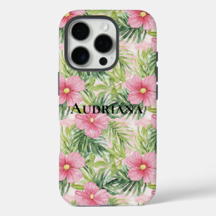 Coques iPhone 16 Pro Jolies Fleurs Tropicales Roses