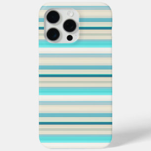 Coque iPhone 15 Pro Max Jolies rayures aqua blanc