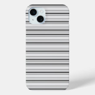Coque iPhone 15 Mini Jolies rayures blanches grises