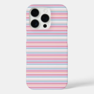 Coques iPhone 16 Pro Jolies rayures blanches roses
