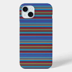 Coque iPhone 15 Mini Jolies rayures bleu violet
