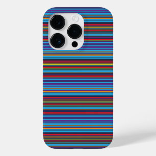 Coque Pour iPhone 14 Pro Jolies rayures bleu violet